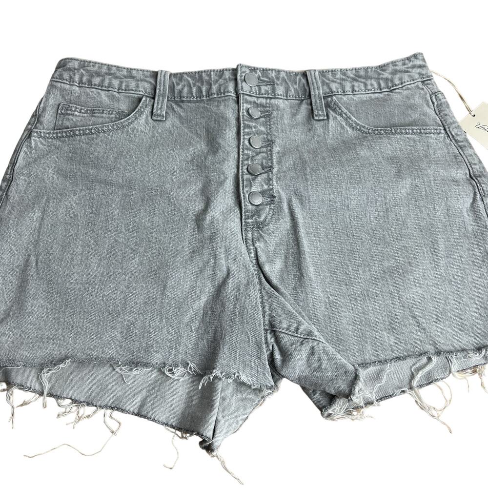 Universal Thread Women's Gray High-Rise Midi Jean Shorts - Size 14 - NWT